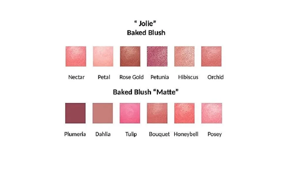 Jolie Radiant Marbleized Baked Blush Blusher Cheek Color - Silky Smooth - Posey (Matte) - marbleized blush