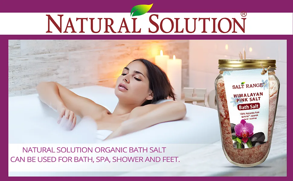 Natural Solution Himalayan Bath Salt Bag Soften & Moisturize Your Skin Bath for Therapy - 1 lbs Himalayan Bath Salt - 1Lbs - bath salt,epsom salt bath,epson salt for bath, bath salt containers, bath salt bag