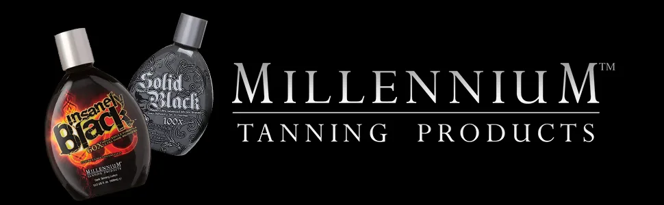 Millennium Tanning Products  Solid Black 100x (13.5 oz) and Insanely Black 60x (13.5 oz) - Millennium Tanning Products