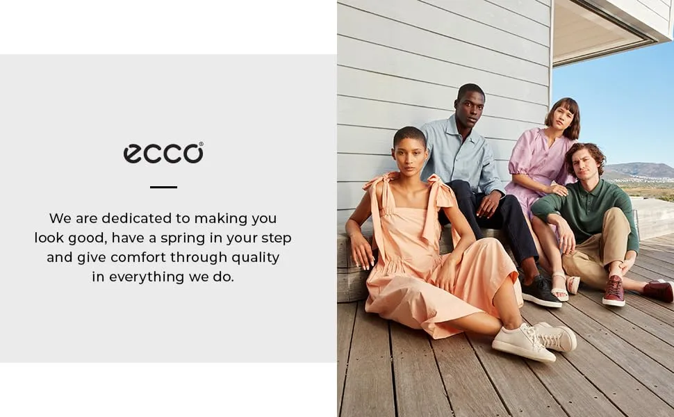ECCO Men's Gel Insole No Size Clear - Models sitting on outdoor deck wearing ECCO shoes