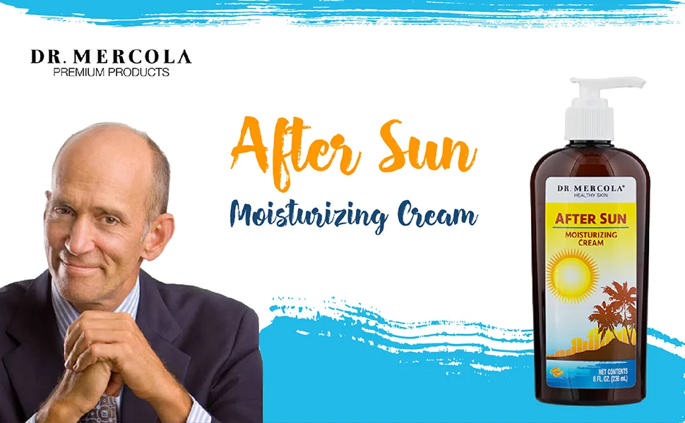 Dr. Mercola  After Sun Moisturizing Cream 8 oz (236 mL)  With Skin Supporting Ingredients and Antioxidiants - Dr. Mercola After Sun Lotion