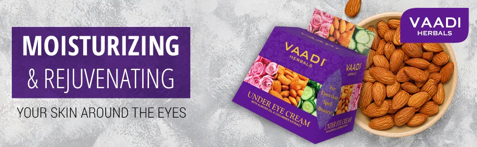 Vaadi Herbals Under Eye Cream  Almond Oil and Cucumber Extract  30gms x 3 - Skin