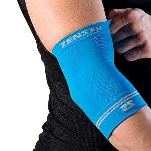 Zensah Compression Tennis Elbow Sleeve for Elbow Tendonitis  Tennis Elbow  Golfer's Elbow - Elbow Support  Elbow Brace Medium Neon Pink - no-slip cuff