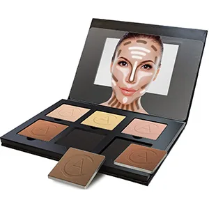Aesthetica Cosmetics Contour and Highlighting Powder Foundation Palette/Contouring Makeup Kit  Easy-to-Follow  Step-by-Step Instructions Included 6 Shades - product information 6