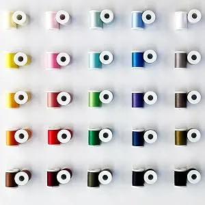 LEONIS 30 Color Handy Polyester Sewing Threads 45 m / 50 yds Each   93011   A.50yd - thread threads color multicolor rainbow refill red orange yellow pink green blue purple white black