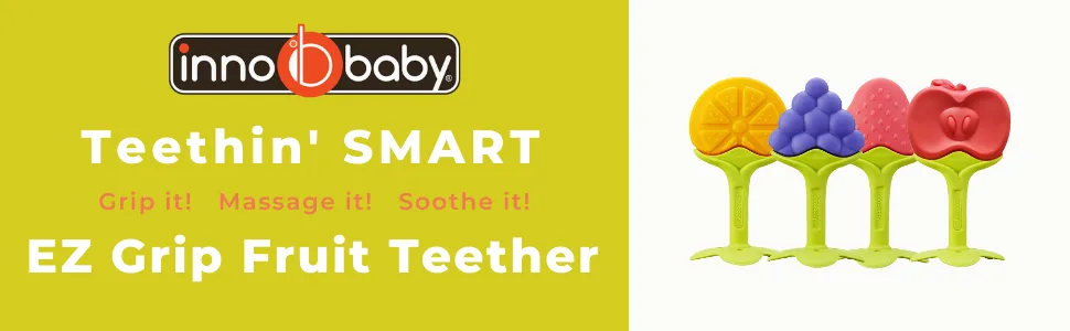 Innobaby Original Teethin Smart EZ Grip Fruit Teether and Sensory Toy for Babies and Toddlers in Berry. BPA Free Teether - product information 3