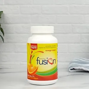 Bariatric Fusion Orange Cream Flavored Complete Chewable Bariatric Multivitamin with Iron for Bariatric Surgery Patients Including Gastric Bypass and Sleeve Gastrectomy - 120 Tablets - occc