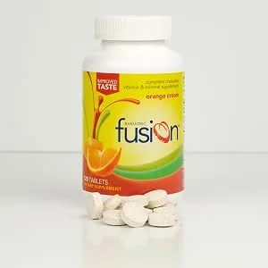 Bariatric Fusion Orange Cream Flavored Complete Chewable Bariatric Multivitamin with Iron for Bariatric Surgery Patients Including Gastric Bypass and Sleeve Gastrectomy - 120 Tablets - occc