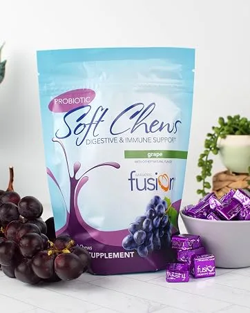 Bariatric Fusion Tropical Complete Chewable Bariatric Multivitamin with Iron for Bariatric Surgery Patients Including Gastric Bypass and Sleeve Gastrectomy - 120 Tablets - grape probiotic