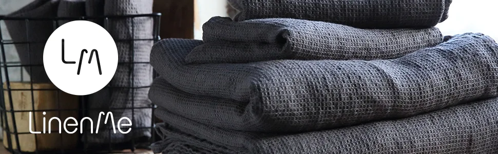 LinenMe Linen Wash Cloths Waffle Silver  12 x 12 12 x 12 - waffle washed