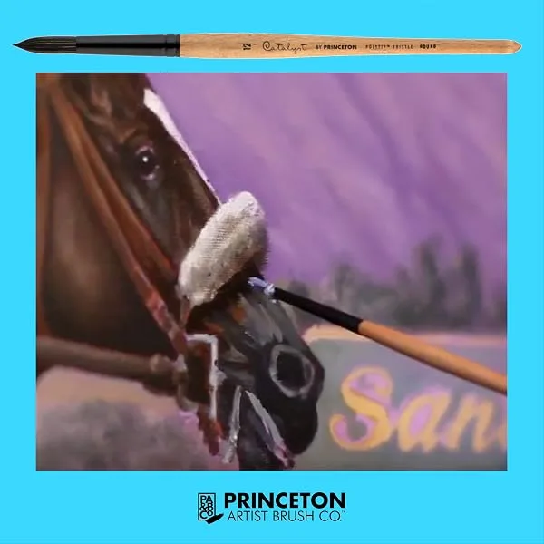 Princeton Catalyst Polytip  Brushes for Acrylic and Oil  Series 6450 Short Handle  Round  Size 6 Size 6 Round Round - product information 1