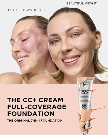 IT Cosmetics CC+ Cream with SPF 50+ Natural Finish Full Coverage Foundation (Medium - 1.08 fl oz) & Bye Bye Undereye Concealer Anti-Aging Makeup (25.0 Medium Natural - 0.4 fl oz) - full coverage foundation medium coverage foundation cc cream for acne mature skin