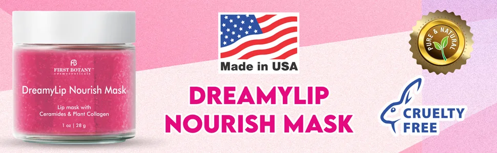First Botany Lip Mask & Lip Balm - 2 in 1 Nourishing & Hydrating leave-on Overnight lip mask (pink) - lip mask