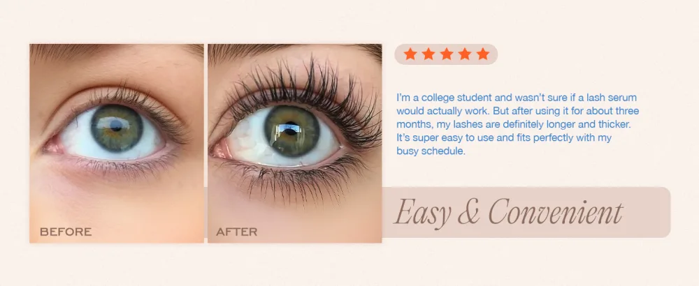 LASHVIEW Eyelash Growth Serum (0.17fl.oz / 5ml) - RECOMBINANT HUMANIZED COLLAGEN Premium Lash Enhancer for Longer Safe & Effective Formula for Visible Results in 3 Weeks - High-end eyelash growth serum