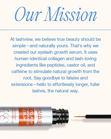 LASHVIEW Eyelash Growth Serum (0.17fl.oz / 5ml) - RECOMBINANT HUMANIZED COLLAGEN Premium Lash Enhancer for Longer Safe & Effective Formula for Visible Results in 3 Weeks - high-end eyelash growth serum