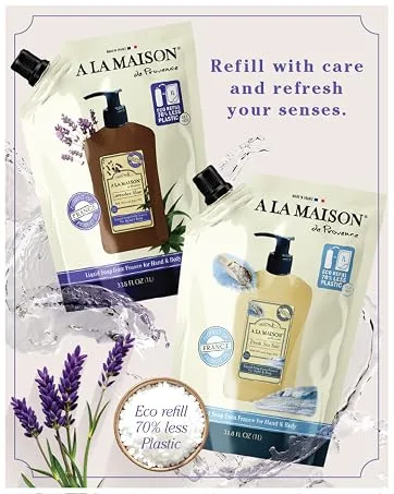A LA MAISON Lavender Aloe Natural Hand Wash Made with Essential Oils - Biodegradable Plant-Based Vegan Cruelty-Free 33.8 Fl Oz Refill - product information 13