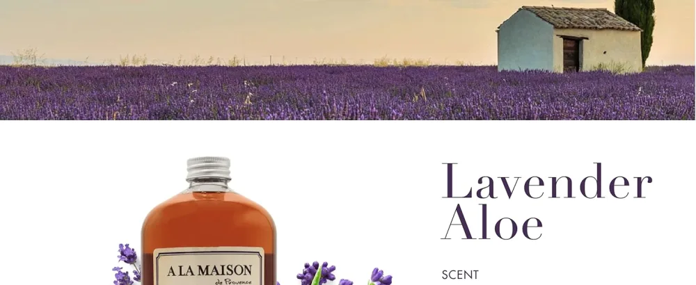 A LA MAISON Lavender Aloe Natural Hand Wash Made with Essential Oils - Biodegradable Plant-Based Vegan Cruelty-Free 33.8 Fl Oz Refill - Lavender Aloe