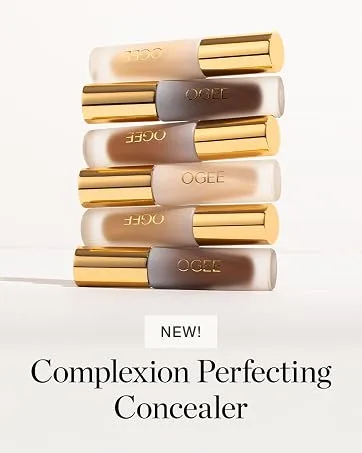 Ogee - Elixir Trio - Retinol Alternative Collagen 1% Elixir Vitamin C THDA 20% Elixir & Hyaluronic Acid HA 1.5% Elixir with Organic Cotton Beauty Bag - ogee, makeup, brush, concealer, foundation, stick, skincare, skin care