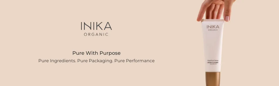 INIKA Organic Phytofuse Renew Cream Cleanser | Sensitive 100% Natural Deeply Cleanse & Boost Ccirculation. Restores Hydration & Protects Skin Barrier. 100mL - cream cleanser