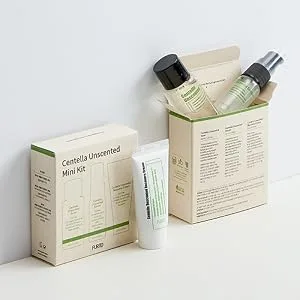 PURITO Centella Unscented line Travel kit (Mini) / Toner 30ml Serum 15ml Cream 12ml - purito