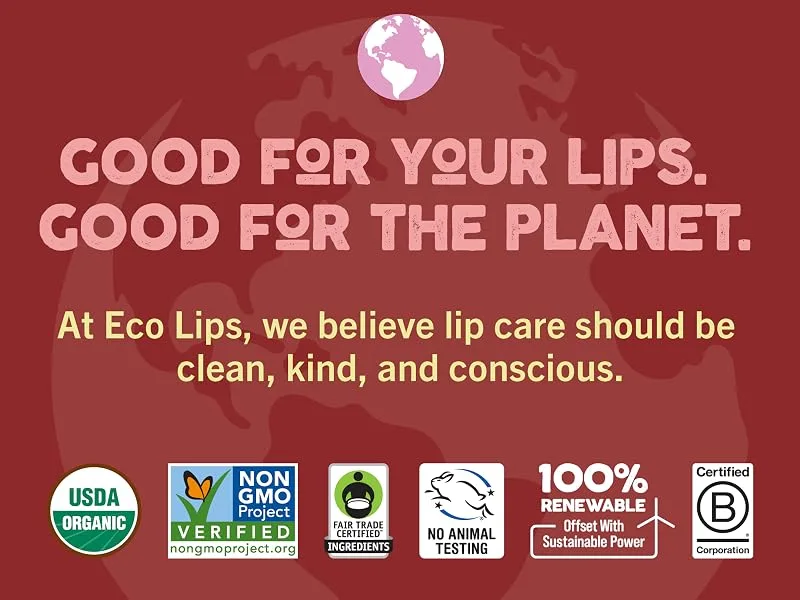 Eco Lips Organic Sugar Lip Scrub Plumping Lip Mask & Overnight Intensive Lip Mask for Chapped Lips 4-Pack (0.25 oz. each) 100% Natural 4-Pack (Lip Scrubs & Masks) - good for your lips