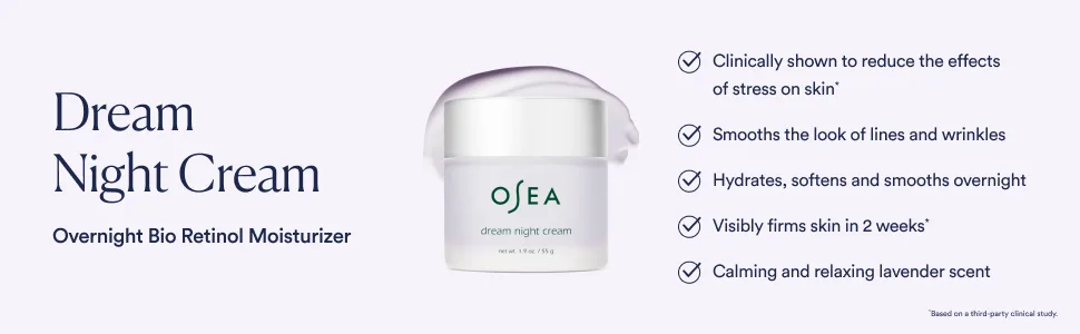 OSEA Dream Night Cream - Anti-Aging Hydrating Face Cream with Algae-Derived Bio Retinol - Plumps Firms & Smooths Line and Wrinkles - DNC APC