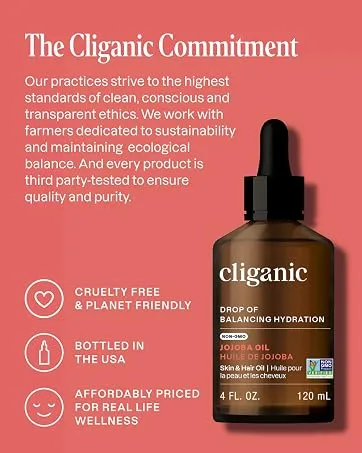 Cliganic Organic Borage Seed Oil for Face 100% Pure (1oz) - Natural Non-GMO Cold Pressed 1 Fl Oz (Pack of 1) - The Cliganic Commitment