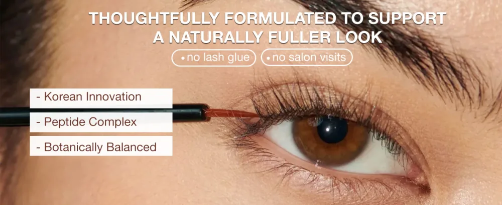 Eyelash Growth Serum Lash & Brow Serum: Peptide Lash & Brow Enhancer for Fuller Longer-Looking Lashes & Brows Ginseng & Amino Acids 3 mL Champagne - lash serum