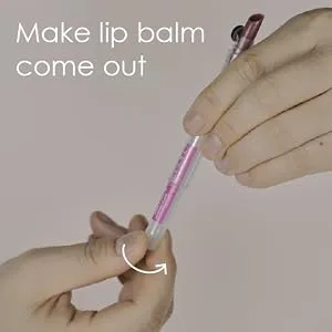 CLICKA One-Touch Retractable Tinted Lip Balm Moisturizing Lip Gloss with Menthol (Rose Pink) Korean Lip Care - Lip Balm come out