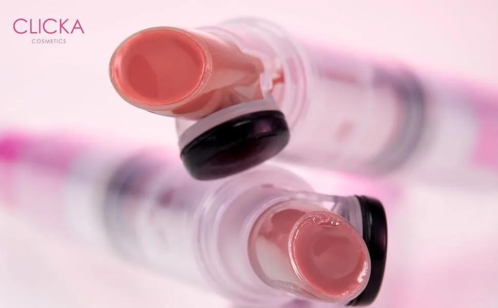 CLICKA One-Touch Retractable Tinted Lip Balm Moisturizing Lip Gloss with Menthol (Rose Pink) Korean Lip Care - Lip Blam Logo s