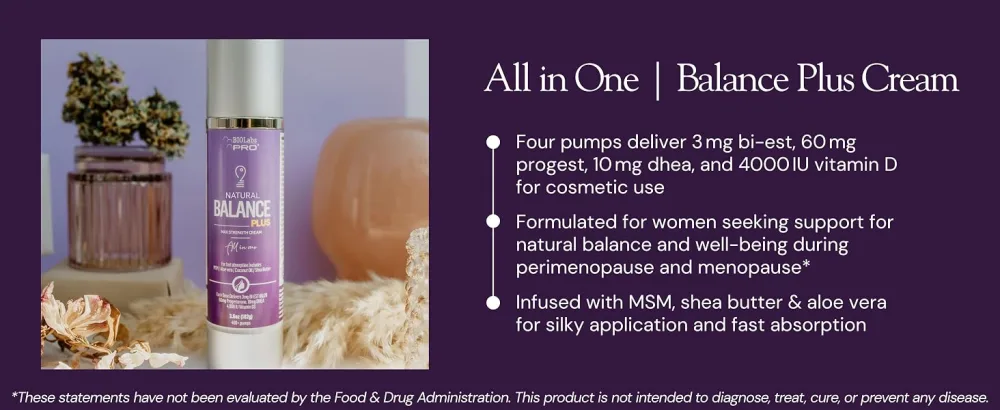 BIOLABS PRO Bioidentical Combination Cream - Maximum Strength Blend - Luxury Bottle Precision Pump - 3.6oz - balance plus