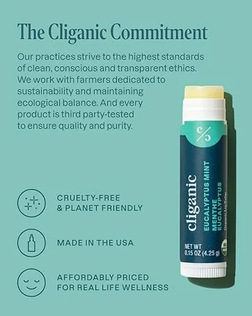 Cliganic Organic Lip Balm Set (Fresh Picked 8 Flavors) - 100% Natural Moisturizer for Cracked & Dry Lips 1 Count (Pack of 8) - The Cliganic Commitment