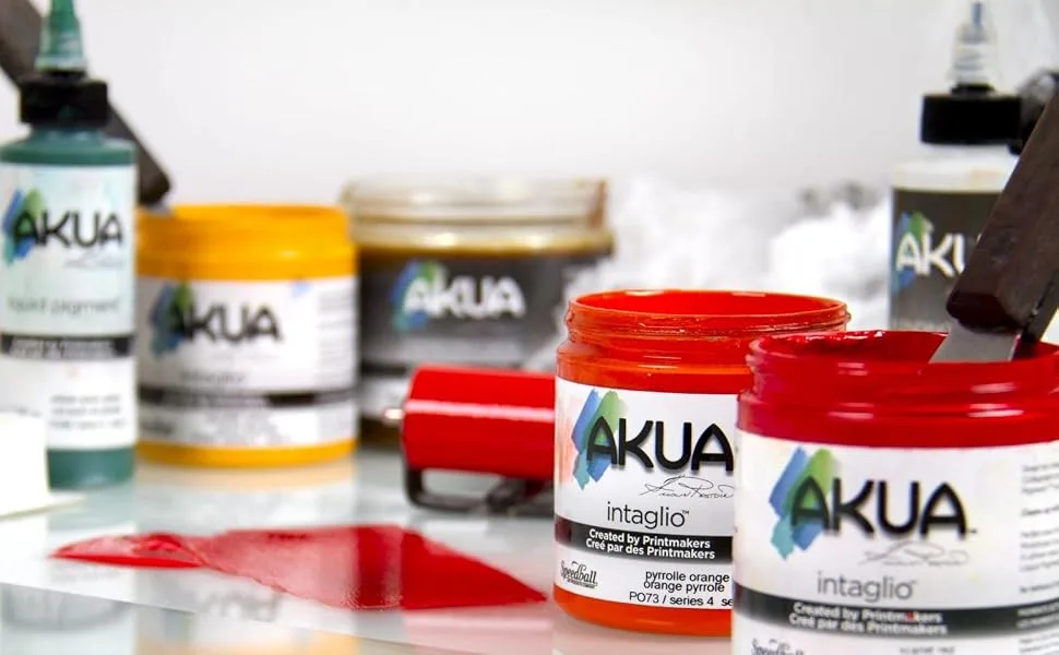 Akua Intaglio Water-Based Ink (Akua Starter Set  Akua Starter Set) - etching, printmaking, monoprinting, ink, relief printing, speedball, aqua