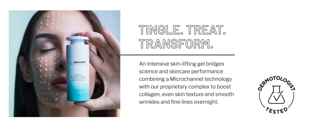 Dr. Brandt Needles No More Dermal Micro Points - Intensive Skin-Lifting Gel to Boost Collagen Even Skin Texture & Smooth Wrinkles & Fine Lines - 1.0 oz - Needles No More - Dermal Micro Points Tingle. Treat. Transform.