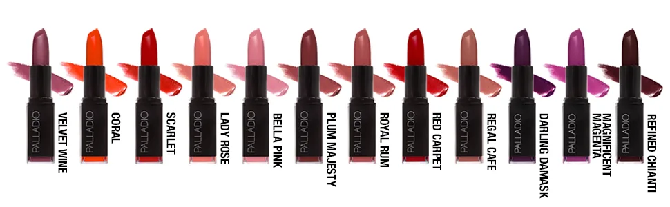 Palladio Herbal Matte Lipstick  Creamy and Full Coverage Long Lasting Matte Lipstick  Lady Rose - listick colors shades pigmented dark pink red velvet tinted matte scarlet coral wine velvet