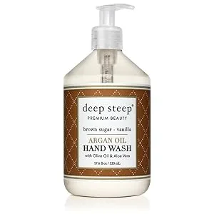 Deep Steep Argan Oil Liquid Hand Wash  Brown Sugar Vanilla  17.6 Fluid Ounce - product information 1