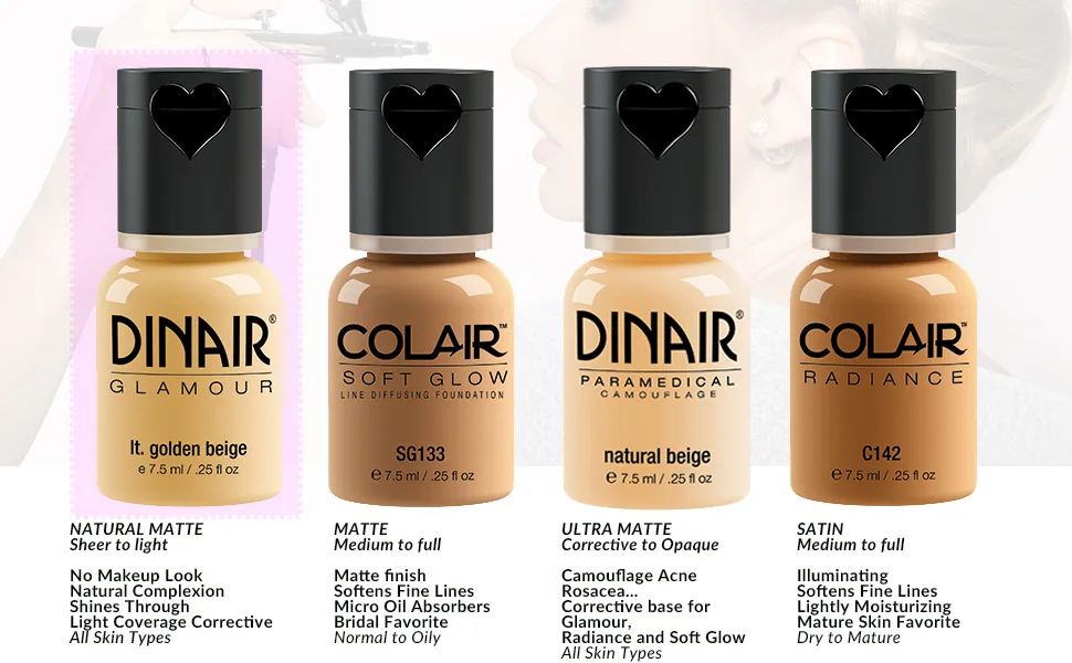 Dinair Airbrush Makeup Foundation | Olive Beige | GLAMOUR: Natural  Light coverage  Matte 1.15 oz. 35 ml (1.15 fl oz.) Olive Beige - product information 1