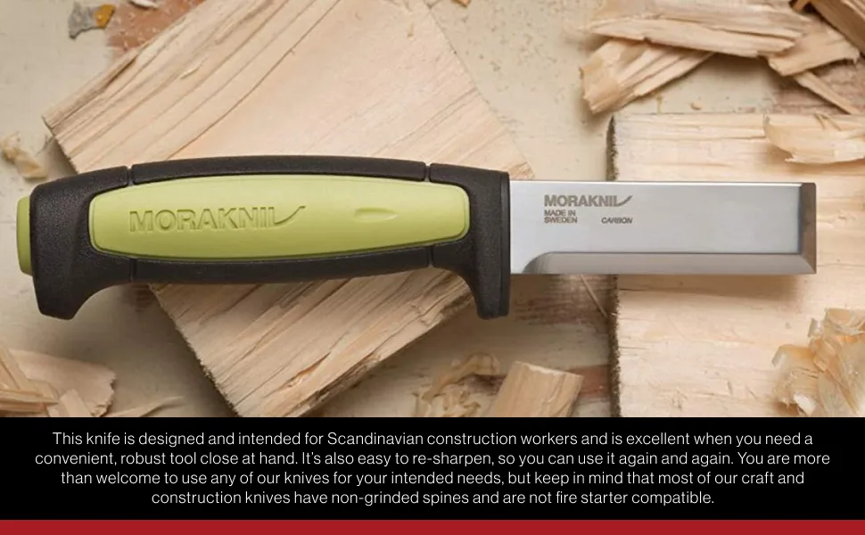 Morakniv Craftline Carbon Steel Wood Chisel Knife With Sheath for Wood Carving  3 Inch 3.0 - knife