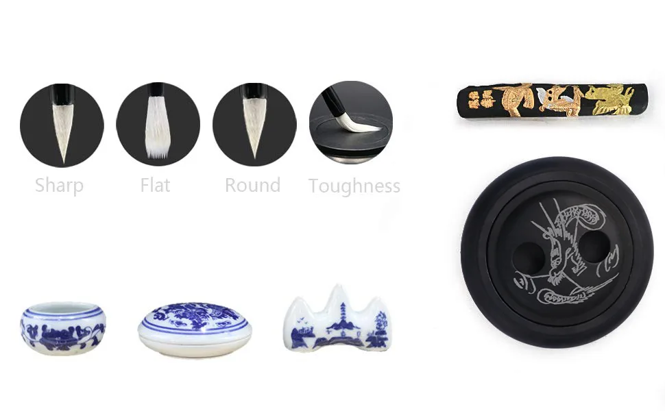 Teagas Chinese Calligraphy Sumi Brush Writing/Painting Set - Deatils