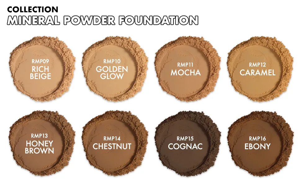 Ruby Kisses Mineral Pressed Powder Foundation  Medium to Full Coverage Natural Finish 0.35 Ounce (Honey Brown) 3-5 Honey Brown (13) - product information 2
