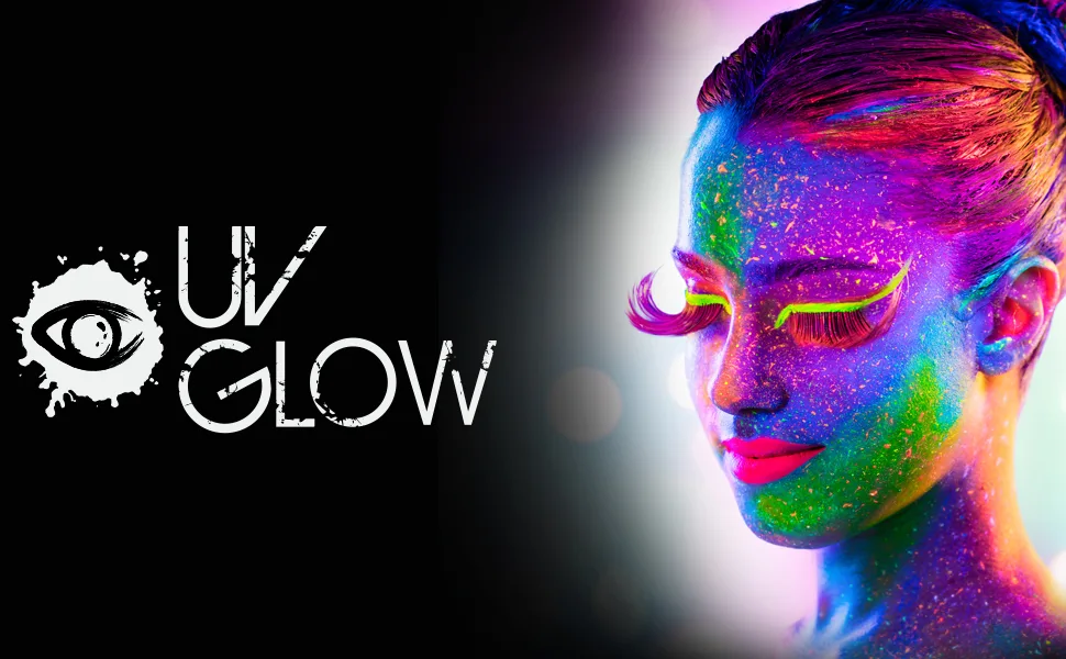 UV Glow Blacklight Face and Body Paint 0.34oz - Set of 7 Tubes - Neon Fluorescent - UV Glow