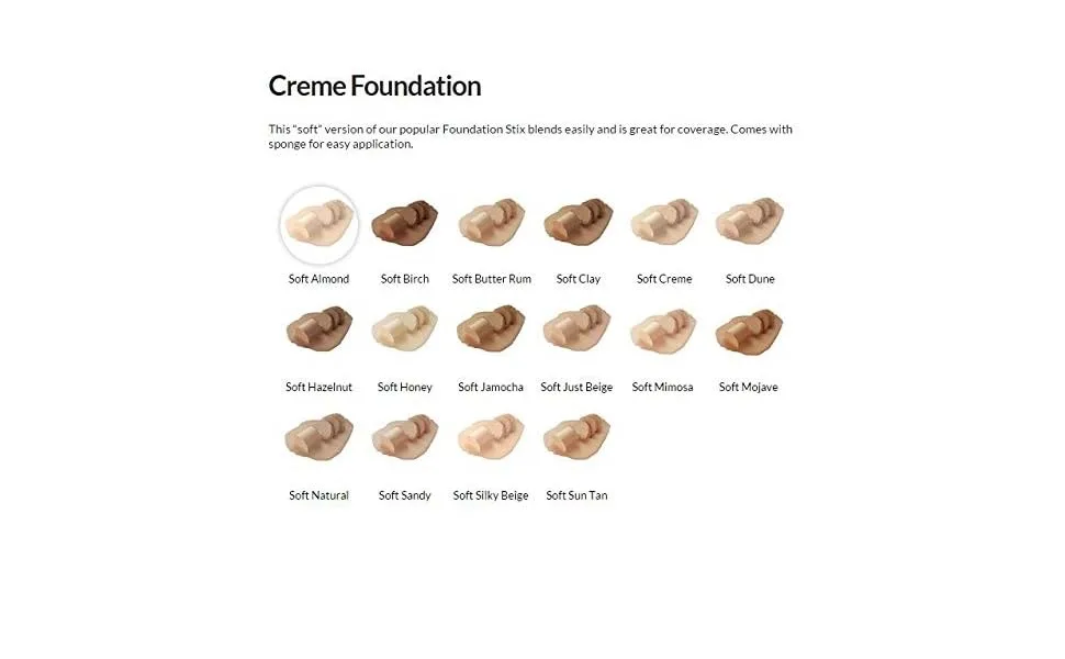 Jolie Creme Foundation SPF-15 Full Coverage Makeup W/Sponge (Soft Butter Rum) - cream compact foundation