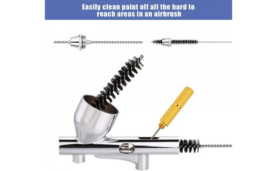 ABEST 3 Set Airbrush Spray Cleaning Repair Tool Kit Stainless steel Needle Brush Set - product information 3