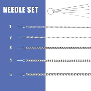 ABEST 3 Set Airbrush Spray Cleaning Repair Tool Kit Stainless steel Needle Brush Set - product information 4