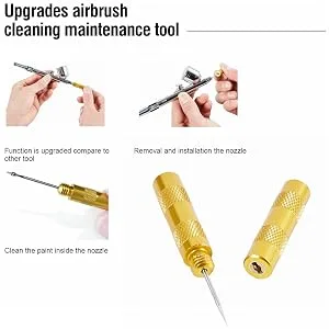 ABEST 3 Set Airbrush Spray Cleaning Repair Tool Kit Stainless steel Needle Brush Set - product information 6
