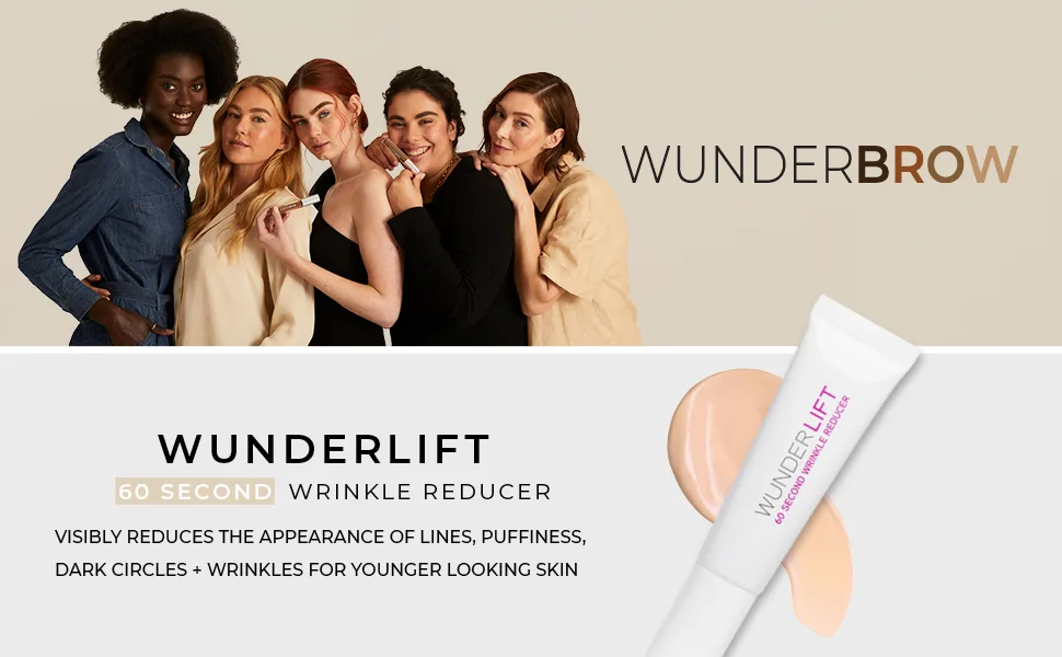 WUNDERBROW Wunderlift  60 Second Wrinkle Reducer  Under Eye Cream  Makeup  Vegan and Cruelty-Free (One size) - wunder2 wunderbrow hyaluronic acid serum face retinol wrinkle cream eye dark circles anti aging
