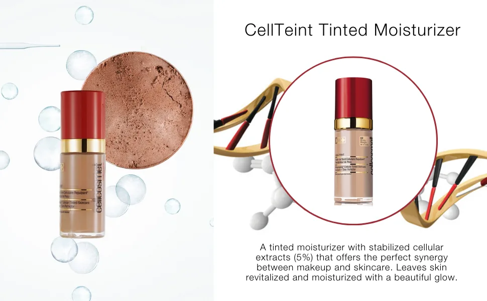 Cellcosmet CellTeint Rosy Beige Shade Tinted Moisturizer - Daily Tinted Face Cream (1 oz) - CellTeint Rosy Beige Moisturizer