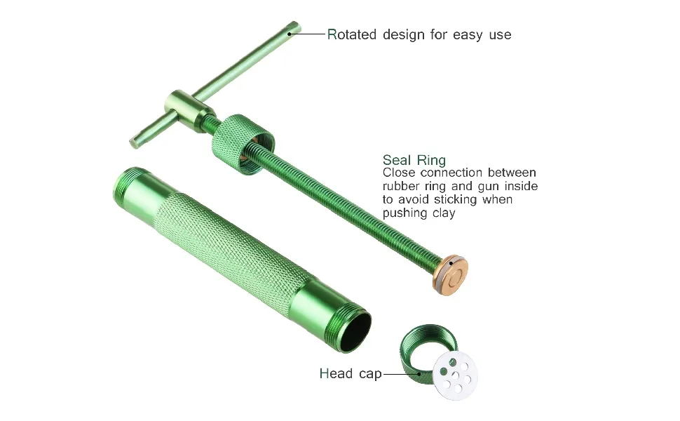 VORCOOL Clay Extruder Clay Gun Tool with 20 Discs (Green) - product information 2