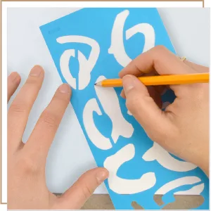 Westcott LetterCraft 3 Transparent Lettering Stencil  Signet Script  Clear Signet Script Font - block3