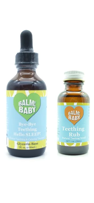 Balm! Baby Teething Rescue Kit   100% Natural Teething Tincture & Topical Teething Oil Rub | Made in USA (Apple Cider Vinegar) - teething organic